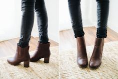 Outfits With Brown Ankle Boots, How To Wear Mid Calf Boots, Mid Boots Outfit, Brown Booties Outfit, Mid Calf Boots Outfit, Booties With Jeans, Calf Boots Outfit, Black Booties Outfit