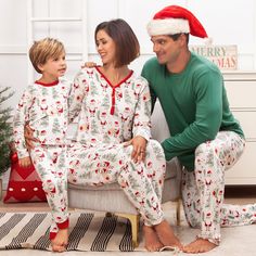 Comfy bamboo-blend family matching pajamas in our festive Christmas Santa print.  Luxuriously soft and breathable bamboo/cotton/spandex blend jersey keeps you warm when it's cold and cool when it's hot.  Hypoallergenic, eco-friendly, and sweat-resistant bamboo offers excellent ventilation and temp regulation. Just wash warm and tumble dry low.  SIZING COMMENTS Women's & Men's: If you're between sizes or unsure, go for the smaller one--these have a relaxed, roomy fit. Children: Designed to meet i Family Matching Pjs, Family Matching Pajamas, Fabric Pants, Mens Pajama Pants, Matching Pjs, Adult Pajamas, Bamboo Pajamas, Family Christmas Shirts, Matching Pajamas