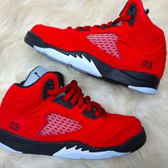 Jordan 5 Retro Ps Raging Bull Youth Size 2 Never Worn Nwt All Jordan Shoes List, Dubai Ideas, Jordan Shoes List, All Jordan Shoes, Jordan Shoes For Kids, Jordan 5s, Nike Casual Shoes, Red Basketball Shoes, Pretty Sneakers