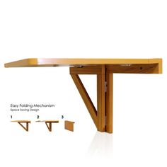 an image of a wooden table with instructions on how to assemble it and where to place the legs