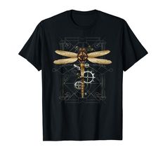 PRICES MAY VARY. Awesome vintage steam punk steampunk tee shirt for men women boys girls. Cool t-shirt with metal looking timepiece gears that create a mechanical dragonfly insect. Cool blueprint style background. Great design for steam punk lovers costume cosplay sci fi goth victorian fantasy mechanicals metalwork Lightweight, Classic fit, Double-needle sleeve and bottom hem Mechanical Dragonfly, Steampunk Dragonfly, Goth Men, Tshirt Style Outfit, Goth Guys, Dragonfly Insect, Top Streetwear, Steam Punk, Women T Shirt