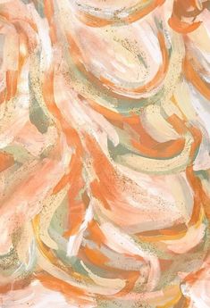 an abstract painting with orange and pink colors