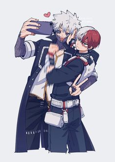 two anime characters hugging each other