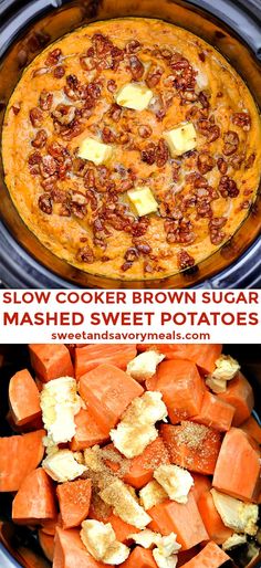 slow cooker brown sugar mashed sweet potatoes is the perfect side dish for thanksgiving