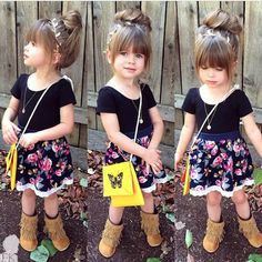 High bun cutie Short Hair For Kids, Toddler Swag, Kids Fasion, Kids Short Hair Styles, Kids Fashion Blog, Kid Swag, Save Instagram, Girl Haircut