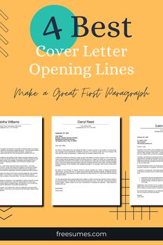 the 4 best cover letter opening lines to make a great first impression in your resume