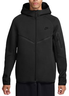 Zip into a hoodie that blends classic with current. This wardrobe staple is anchored in Nike heritage while serving a fresh Tech aesthetic Fit & Design: Based on Nike's Windrunner jacket, it has the iconic chevron design at the chest updated with the modern smooth on both sides Tech fleece construction you love Smooth-on-both-sides fleece feels warmer and softer than ever Lightweight build The standard fit is designed to feel relaxed through the body for easy layering Made with at least 50% sust Nike Tech Hoodie, Black Nike Tech, Nike Windrunner Jacket, Aesthetic Fit, Nike Windrunner, Tech Aesthetic, Windrunner Jacket, Xmas List, Aesthetic Fits