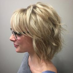 Short Bob Haircuts With Bangs, Blonde Bob With Bangs, Bob Haircuts With Bangs, Modern Shag Haircut, Modern Shag, Shaggy Haircuts, Bob Haircut With Bangs, Shag Haircuts, Short Shag