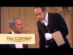 two men in tuxedos standing next to each other with the caption tim conway