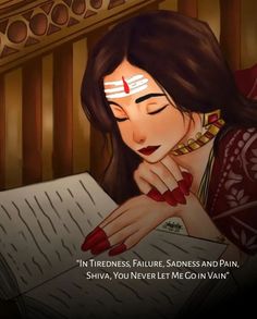 an animated image of a woman with her hand on her chin and the words, in front of her