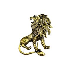 Vtg Lion Pin Brooch Antiqued Gold Color Textured Animal Figural Costume Jewelry This listing is for antiqued color animal lion brooch pin signatures/markings: unmarked  condition:  very good measurement: about 2" Please be aware that pictures are an important part of my description, please look at all photos and zoom in if needed.  All my items are previously owned, I inspect everything carefully and try my best not to list items with major flaws or damage.  Vintage and antique items often have Lion Brooch, Animal Lion, Color Textures, Pin Brooch, Antique Items, Antique Gold, Costume Jewelry, Brooch Pin, Brooches