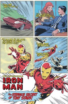 an iron man comic strip is shown in this image