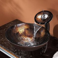 a sink that has some water running from it