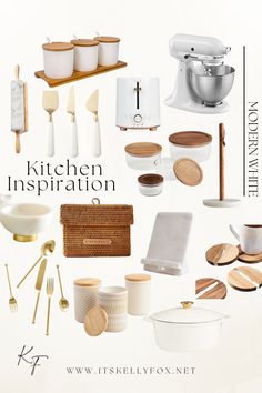 the kitchen inspiration board is full of wooden utensils