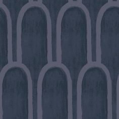 an image of a wallpaper pattern that looks like tombstones in the dark blue tones