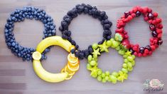 four bracelets made out of fruits and vegetables