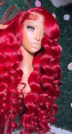 Red Wig For Black Women, Grunge Seattle, Andrew Wood, Realistic Barbie, Wigs Collection, Color Hairstyles, Blessed Wednesday, Weave Ponytail Hairstyles, Peekaboo Hair