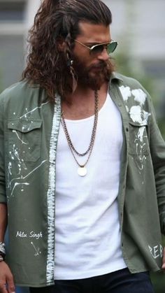 Long Hair Beard, Mens Hairstyles With Beard, American Frontier, Turkish Men, Can Yaman, Erkenci Kuş, Trending Hairstyles