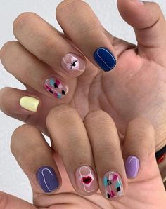 Russian Manicure, Celebrity Nails, Hippie Nails, Edgy Nails, Minimal Nails, Designs Nail, Funky Nails, Short Acrylic Nails