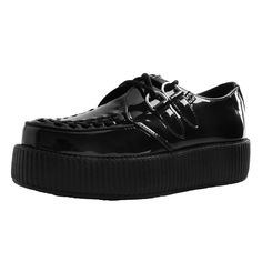 T.U.K. Shoes Iridescent Black Viva High Sole Creeper AV9343 Black Creepers, Tuk Shoes, Iridescent Black, Skull Bones, Iconic Style, Eva Sole, Skull And Bones, Puma Platform Sneakers