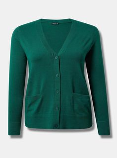 a women's green cardigan sweater with buttons