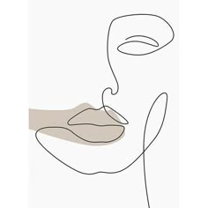 a line drawing of a person's face with one eye closed and the other half open