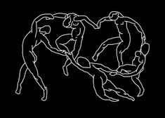 two men are pulling each other in the shape of a heart on a black background