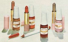 Bourjois Lipstick & Nail Polish, 1973 Bourjois Lipstick, Lipstick Nail, Beauty Ads, Lipstick Nails, Vintage Makeup, Vintage Vanity