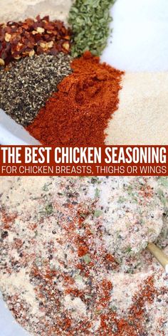 Whip up THE BEST Chicken Seasoning recipe in just 5 minutes with 7 pantry staple ingredients! It's perfect for using as a rub on grilled chicken, seasoning Instant Pot Shredded Chicken, rotisserie chicken or baked chicken. Store it in the pantry for up to 6 months and use it to turn bland chicken into a flavorful meal! This seasoning mix is naturally gluten free and whole30 approved, perfect for making healthy chicken recipes. Best Chicken Seasoning, Chicken Rub Recipes, Rotisserie Chicken Seasoning, Costco Rotisserie Chicken, Savory Spice, Homemade Dry Mixes, Chicken Rub, Spice Blends Recipes