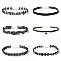 PRICES MAY VARY. Material: lace, metal, Color: black Adjustable Length: each choker necklaces has a extender chain with clasp, fit your neck snugly 6 Different kinds of choker necklaces, match different dressing styles, make your unique and attractive Suitable for occasion as wedding, dinner, date, travel,party, dance etc, can be a better replacement of a necklace It is a good gift for your lover, family, friend and coworkers Package Content:6 x Black Choker Necklace Set Teen Bday Party, Classy Minimalist Outfits, Vintage Lace Tattoo, Wednesday Addams Aesthetic, Goth Necklaces, Mirror Photoshoot, Gotik Tattoo, Black Lace Choker Necklace, Tattoo Choker Necklace