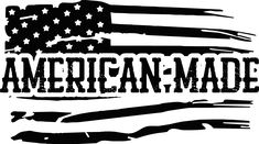 an american made sticker is shown in black and white, with the word america on it