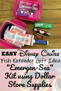 an easy disney cruise gift idea for the emergency sea kit using dollar store supplies