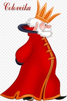 an old man in a red coat and crown with the words golovetia on it