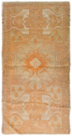 Vintage Yastik Handwoven Tribal Rug Turkish Village, Orange Rug, Woven Rug, Hand Weaving, Size 2, Carpet, Rug, Wool, Orange