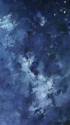 an abstract painting with blue and white clouds in the sky, as seen from space