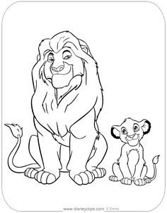 the lion and cub from disney's live - in - the - wild coloring pages