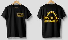 Twisted Teas & Double Ds  vinyl T-shirt! MADE TO ORDER. Our processing time is 7-14 days Sizing: Our crewneck & hoodies are unisex sizing. We suggest ordering your normal size for a regular fit. If you want an oversized fit we suggest ordering a size up. Slight shrinking will occur. Care Instructions: Please wash inside out, in col water, to prevent color fading. Tumble dry on LOW! Twisted Tea Shirt, T Shirt Press, Twisted Tea, Tea Shirt, Inside Out, Care Instructions, Gender Neutral, Custom Made, Dry Clean