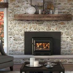 Ventis HEI350 Wood Fireplace Insert & Large Faceplate