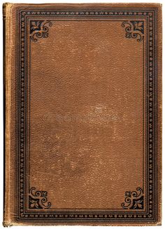 an old brown leather book with black trim