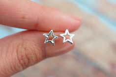 Beautiful Star Stud Earrings. Metal: 925 Sterling Silver  Hallmark: 925  Width:7 mm Height:7 mm Thanks for visiting my shop! https://www.etsy.com/shop/Edelsterling Star Ear Piercings, Sterling Silver Star Earrings, Jewelry Star, Astrology Jewelry, Silver Star Earrings, Catty Noir, Cute Stud Earrings, Earrings Star, Star Stud Earrings