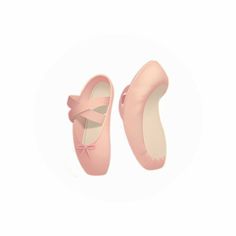 a pair of pink children's ballet shoes