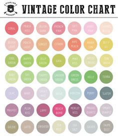 the vintage color chart for every type of paint you have ever tried to do this