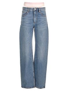 Straight leg jeans from Alexander Wang with integrated briefs covered with all-over micro crystals. Alexander Wang Jeans, Versace Designer, Jeans For Women, Shirt Skirt, Square Scarf, Lace Up Shoes, Swimwear Tops, Alexander Wang, Tom Ford