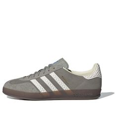 adidas Gazelle Indoor 'Grey White' IF1807 Gray Adidas Sneakers With Round Toe, Gray Adidas Sneakers With Logo, Gray Adidas Lace-up Sneakers, Gray Adidas Lace-up Sneakers With Logo, Gray Lace-up Adidas Sneakers, Gray Three Stripes Sneakers For Streetwear, Casual Gray Sneakers With Three Stripes Branding, Adidas Gray Sneakers With Logo, Adidas Gray Sneakers With Three Stripes