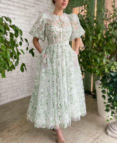 Lily of the Valley Dress | Teuta Matoshi Work Party Dress, Teuta Matoshi, Flair Dress, Soft Tulle, Looks Chic, Fashion Design Clothes, Dress Lace, Lily Of The Valley, Party Dresses For Women