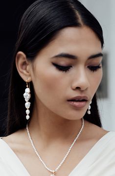 Traditional pearl jewellery with a modern twist, our Large Baroque Pearl Drops are perfect for a bold statement for everyday and bridal styling.  Handcrafted from delicate baroque pearls and beautiful 18ct Gold Plated Sterling Silver. Perfect statement designer wedding jewellery - for the modern bride or lover of pearl jewellery. More Details Add to your designer jewellery collection with these unique Baroque Pearl Drop earrings. Part of our Chelsea collection these earrings are handcrafted from Designer Wedding Jewelry, Top Pearl, Bridal Styling, Designers Jewelry Collection, The Modern Bride, Pearl Jewellery, Wedding Jewellery, Designer Jewellery, Designer Wedding