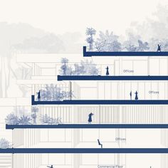 an architectural diagram showing the various levels of building