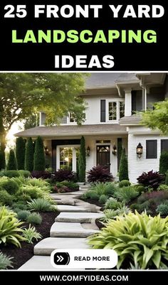 All Green Landscaping Front Yard, Rectangular Front Yard Landscaping, Front Yard Landscape Design Layout, Front Yard No Grass Ideas, Large Front Yard Landscaping, Tennessee Landscaping, Front Yard Transformation, Front Yard Design Ideas, Modern Landscape Design Front Yard