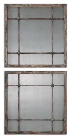 Uttermost Saragano Square Mirrors Set/2 By Casagear Home Antique Glass Mirror, Square Mirrors, Antiqued Mirror, Uttermost Mirrors, Brown Mirror, Mirror Sign, Blue Frame, Wholesale Store, Square Mirror