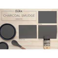 the color scheme for charcoal smudge is shown in shades of gray and grey, with two